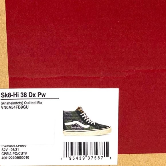 VANS Sk8-Hi 38 DX PW Sneaker Anaheim Canvas Suede Black Multi Men VN0A54FB9GU - Picture 7 of 8